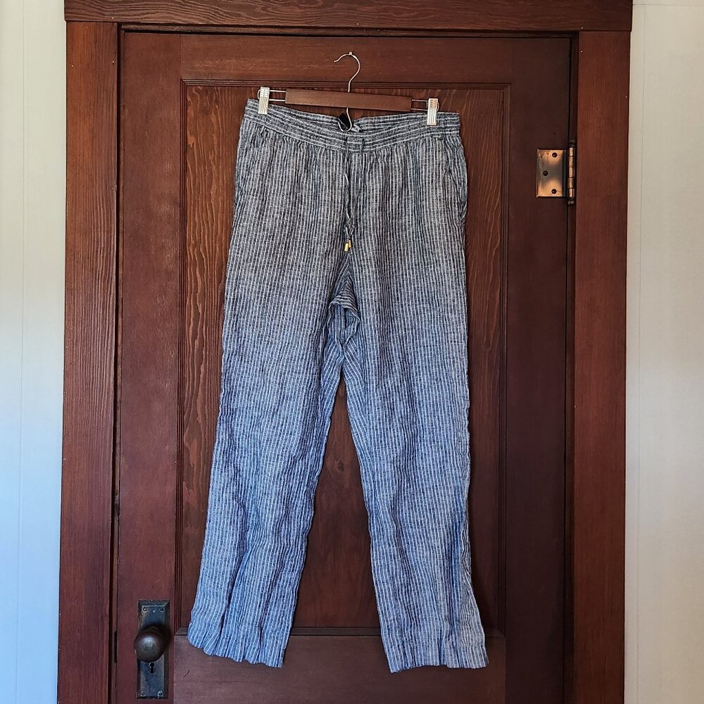 Ellen Tracey Pin Striped Linen Pants